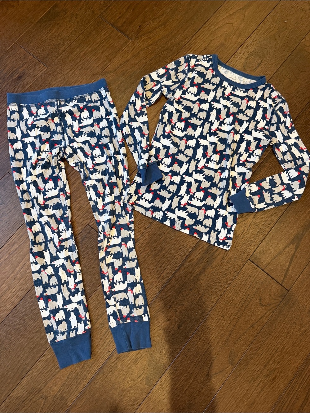 Crewcuts Navy and White Polar Bear Print Pajama Set Size 8